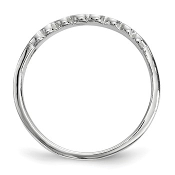 Sterling Silver Rhodium-plated Children's Enameled Hearts Ring — alternate view