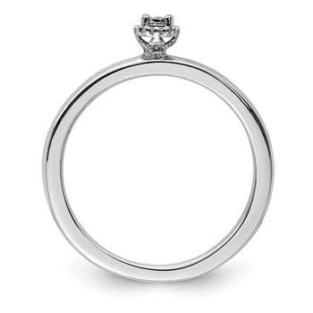 Sterling Silver Rhodium Plated Polished Diamond Ring — alternate view