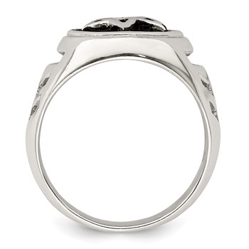 Sterling Silver Antiqued Star of David Ring — alternate view