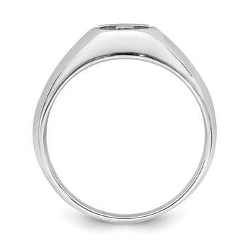 Sterling Silver Rhodium-plated & Antiqued Cross Ring — alternate view