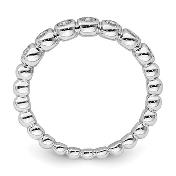 Sterling Silver Rhodium Plated CZ Ring — alternate view