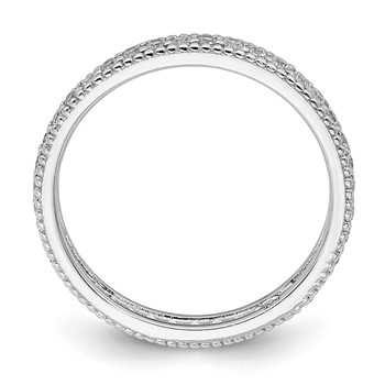 Sterling Silver Rhodium Plated CZ Ring — alternate view