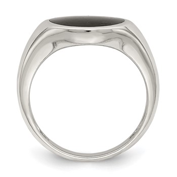 Sterling Silver Onyx Inlay Ring — alternate view