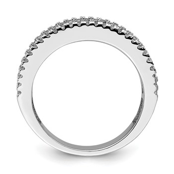 Sterling Silver Rhodium-plated Lab Cr Blue Spinel and CZ Ring — alternate view