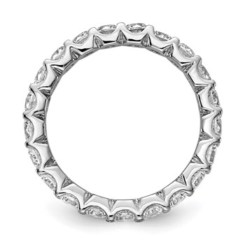 Sterling Shimmer Sterling Silver Rhodium-plated 3mm CZ 20 Stone Eternity Band — alternate view