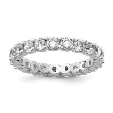 Image of Sterling Shimmer Sterling Silver Rhodium-plated 3mm CZ 20 Stone Eternity Band