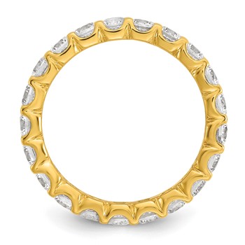 Sterling Shimmer Sterling Silver Gold-tone Flash Gold-plated 3mm CZ 20 Stone Eternity Band — alternate view