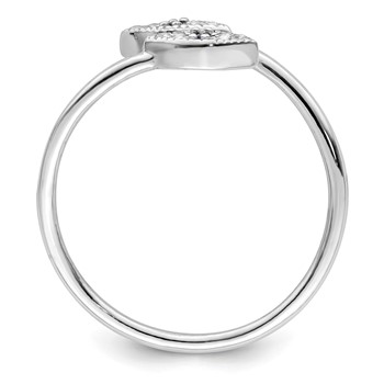 Sterling Silver Rhodium-plated Polished Blue and White CZ Eye Adjustable Ring — alternate view