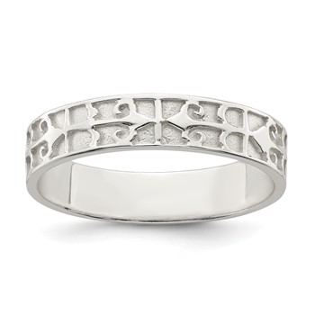 Sterling Silver Polished Design Men's Ring