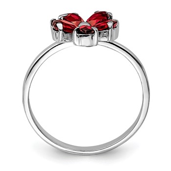 Sterling Silver Rhodium-plated Garnet Ring — alternate view