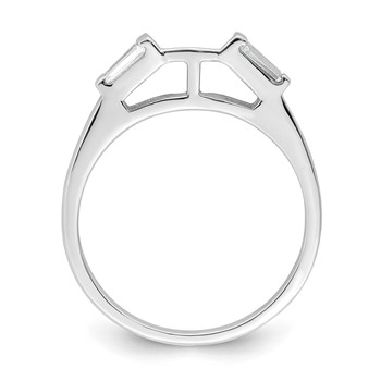 Sterling Silver Rhodium-plated CZ Two Piece Wedding Set Rings — alternate view