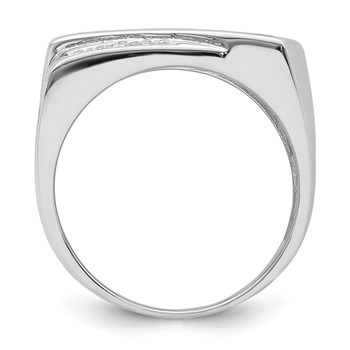 Sterling Silver Rhodium-plated CZ & Onyx Ring — alternate view