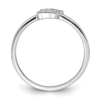 Sterling Silver Rhodium-plated Multi-color Enameled Cat Children's Ring — alternate view