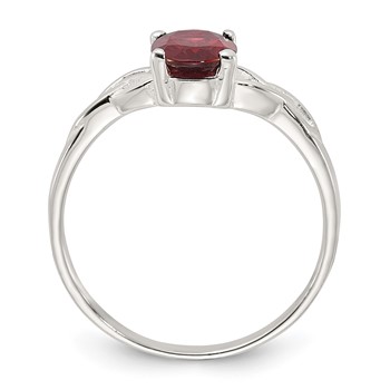 Sterling Silver Polished Garnet Ring — alternate view