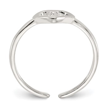 Sterling Silver Polished Heart Toe Ring — alternate view