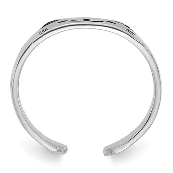 Sterling Silver Rhodium-plated Enameled Cat Adjustable Ring — alternate view