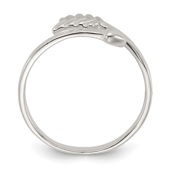 Sterling Silver Polished Arrow/Chain Link/Plain Set of 3 Toe Rings — alternate view