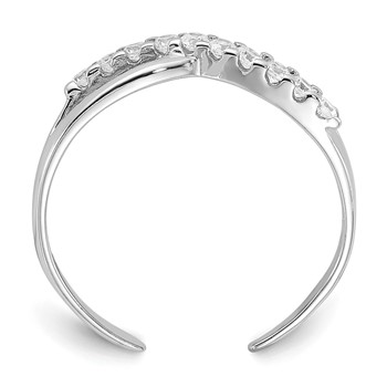 Sterling Silver Rhodium-plated CZ Toe Ring — alternate view