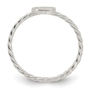 Sterling Silver Polished Smiley Face Twisted Ring — alternate view