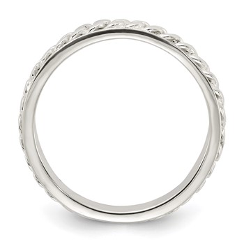 Sterling Silver Chain Inlay Design 3mm Band — alternate view