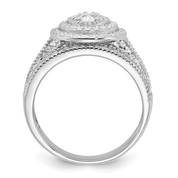Sterling Silver Rhodium-plated CZ Ring and Band Set — alternate view