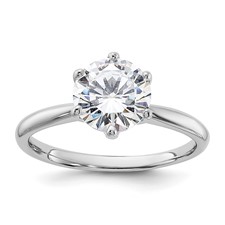 Image of Sterling Silver Rhodium-plated 9mm CZ 6 Prong Solitaire Ring
