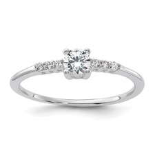 Image of Sterling Silver E-coated CZ Ring