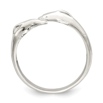 Sterling Silver Polished Dolphin Toe Ring — alternate view