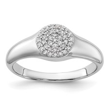 Image of Sterling Silver Rhodium-plated Micro Pave CZ Ring