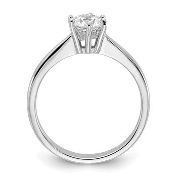Sterling Silver Rhodium-plated 5mm Round CZ 6-prong Engagement Ring — alternate view