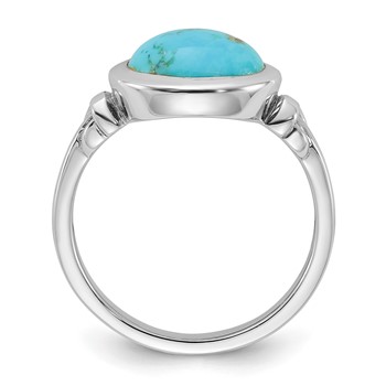 Sterling Silver Rhodium-plated Turquoise Ring — alternate view