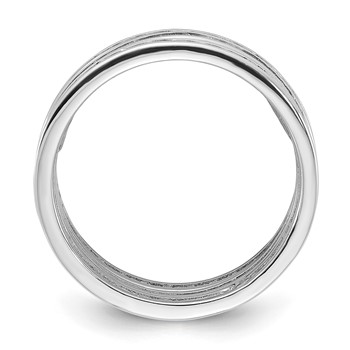 Sterling Silver Rhodium-plated Multi Color CZ 3 Band Set — alternate view