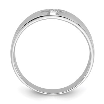 Sterling Silver Rhodium-plated Polished Cut-out Cross Ring — alternate view