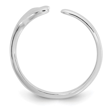 Sterling Silver Rhodium-plated Polished Whale Tail Ring — alternate view
