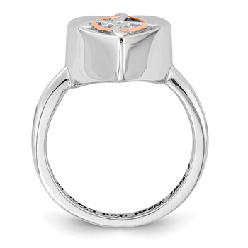 Sterling Silver Rhodium-plated with Rose-tone Circle Celtic Heart I STILL NEED YOU CLOSE TO ME (Inside) Ash Holder Size 7 Ring — alternate view