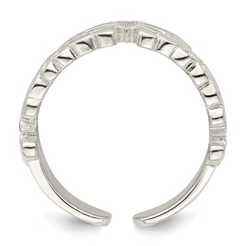 Sterling Silver Polished Butterflies Toe Ring — alternate view