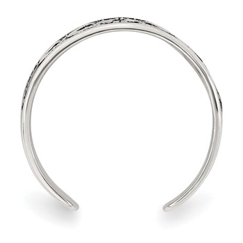 Sterling Silver Polished and Antiqued Moon and Star Toe Ring — alternate view