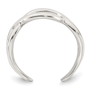 Sterling Silver Polished Criss Cross Adjustable Toe Ring — alternate view