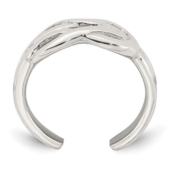 Sterling Silver Polished Knot Infinity Adjustable Toe Ring — alternate view