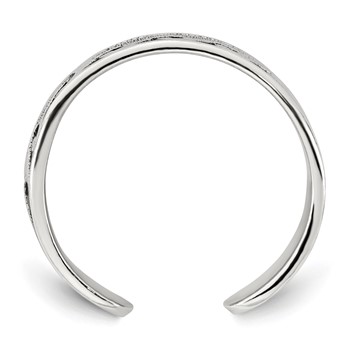 Sterling Silver Polished and Antiqued Waves Toe Ring — alternate view
