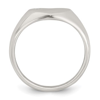 Sterling Silver Polished White CZ Heart Size 6 Signet Ring — alternate view