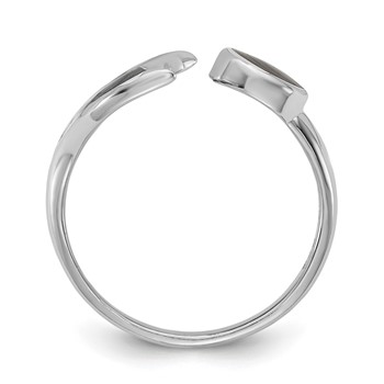 Sterling Silver Rhodium-plated Polished Abalone Whale Tail Size 6 Ring — alternate view