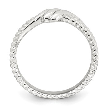 Sterling Silver Polished and Textured Fancy Twisted Size 8 Ring — alternate view