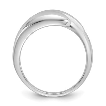 Sterling Silver Rhodium-plated Polished Open Bypass Size 8 Ring — alternate view