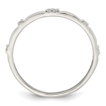 Sterling Silver Polished CZ 1.5mm Band Size 8 Ring — alternate view