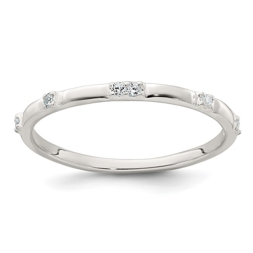 Sterling Silver Polished CZ Ring