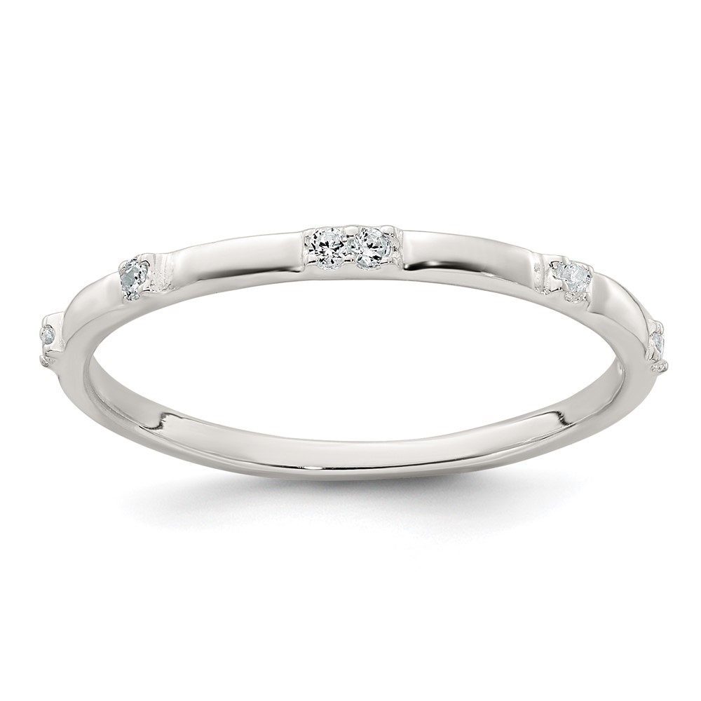 Sterling Silver Polished CZ Ring