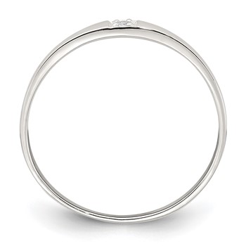 Sterling Silver Polished CZ 1.5mm Band Size 6 Ring — alternate view