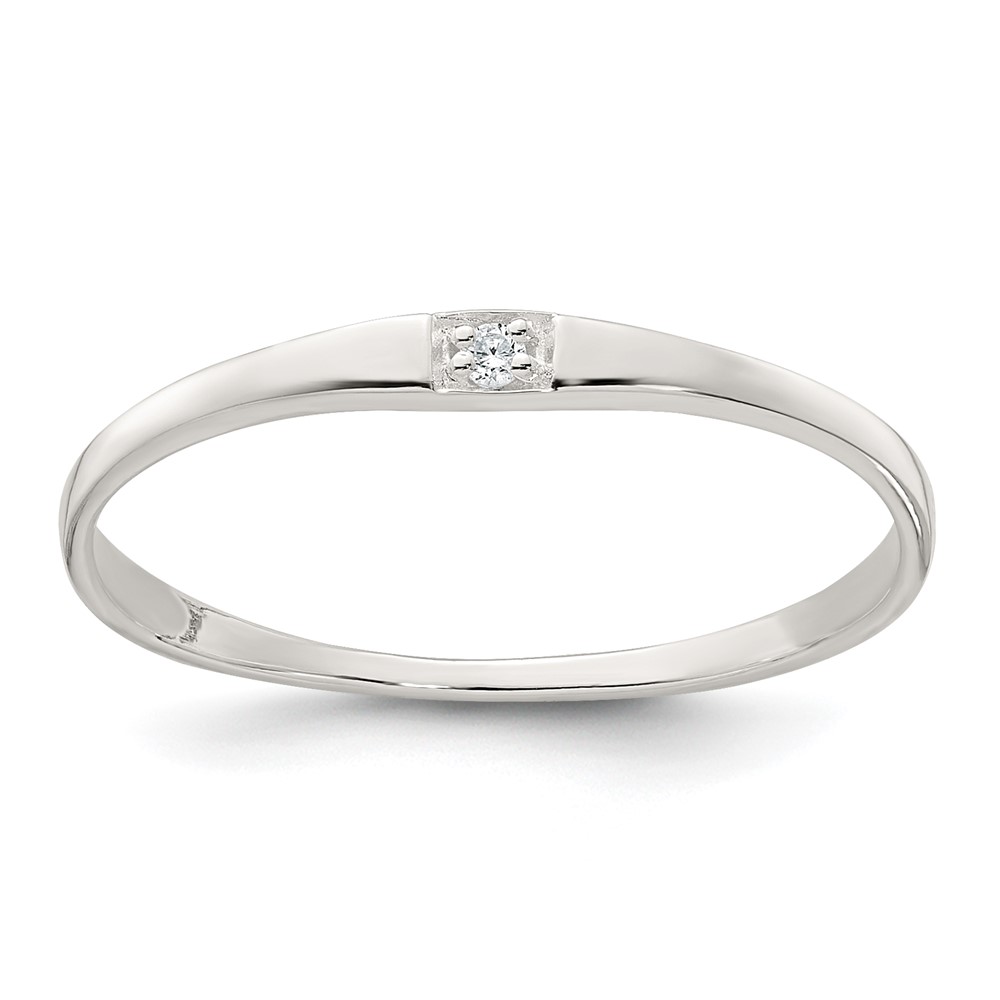 Sterling Silver Polished CZ Ring