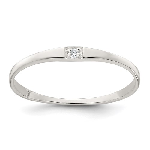 Sterling Silver Polished CZ Ring